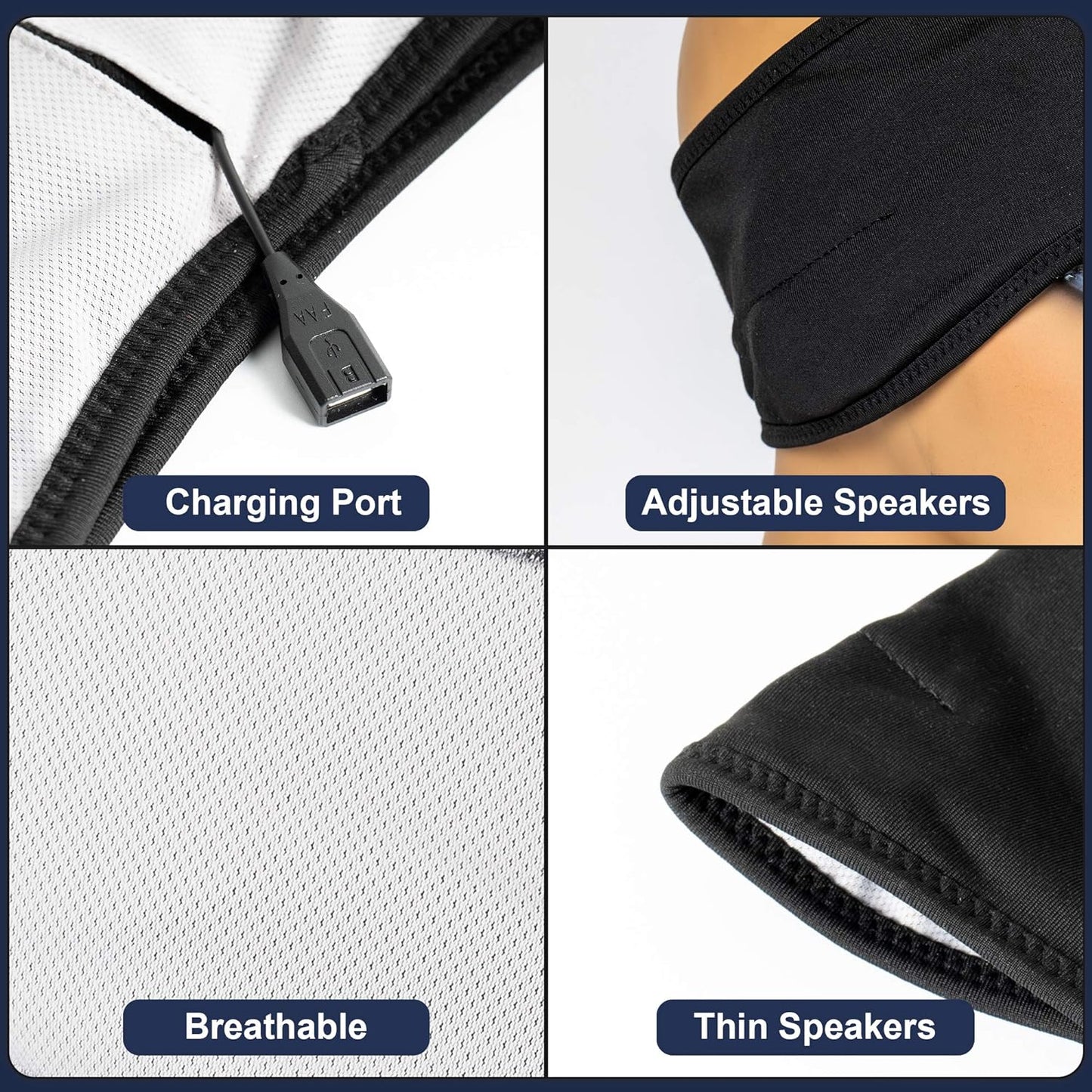 Bluetooth Sports Headband Headphones Ultra-Thin HD Stereo for Workout, Travel, Meditation